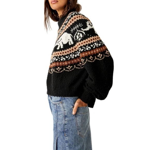 NWOT Free People Nellie Sweater Knit Oversized Chunky Elephants Size L - Picture 12 of 13